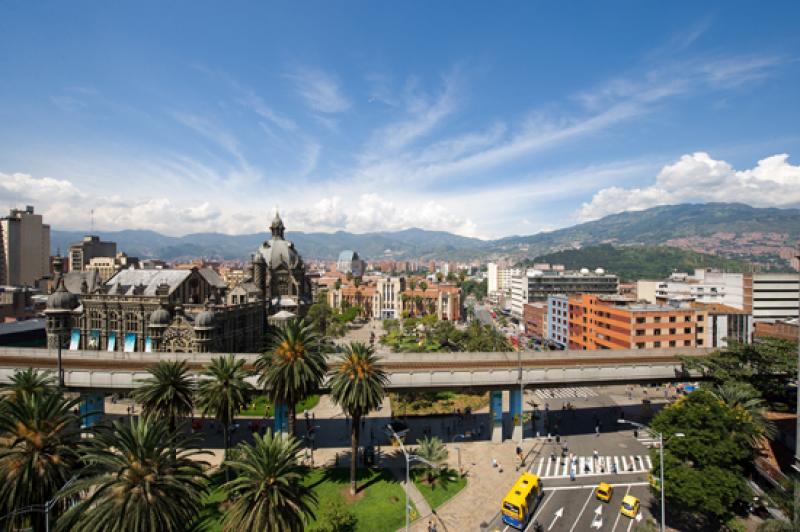 Panoramica de la Ciudada de Medellin, Antioquia, C...