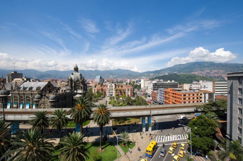 Panoramica de la Ciudada de Medellin, Antioquia, C...