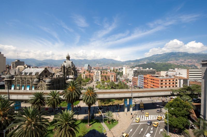 Panoramica de la Ciudada de Medellin, Antioquia, C...