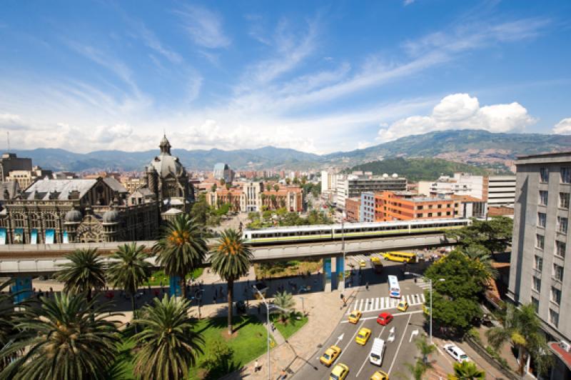 Panoramica de la Ciudada de Medellin, Antioquia, C...