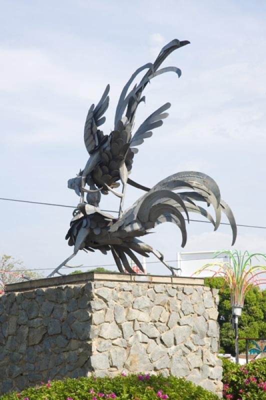 Escultura de los Gallos de Pelea, Valledupar, Cesa...