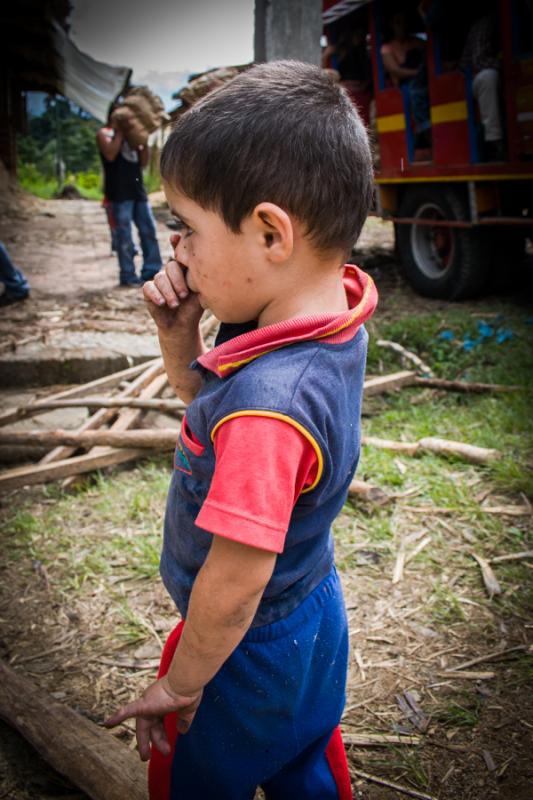 Primer Plano de un Niño, Andes, Antioquia, Colomb...