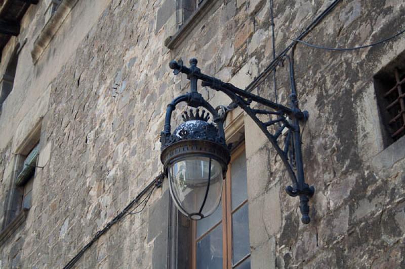 Detalle de un Farol, Barrio Gotico, Ciutat Vella, ...