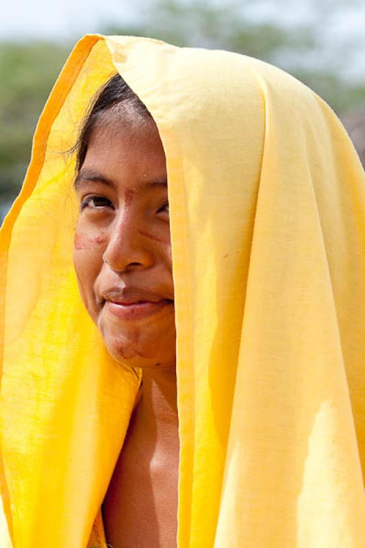 Mujer Wayuu, Cabo de la Vela, Peninsula de la Guaj...