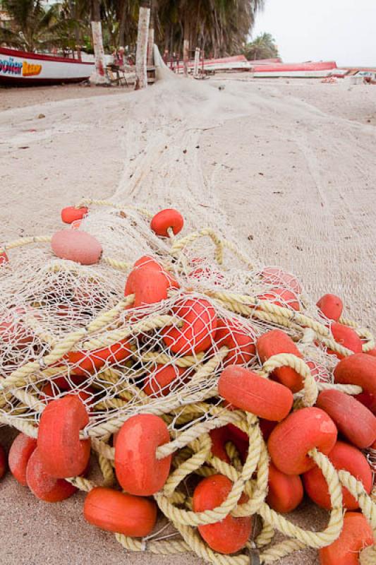 Red de Pesca en la Playa, Dibulla, La Guajira, Rio...