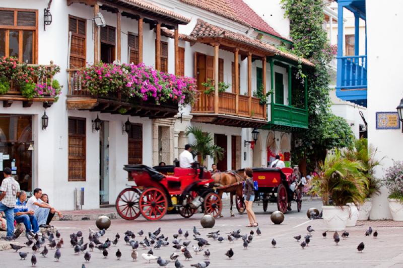 Plaza San Pedro Claver, Cartagena, Bolivar, Colomb...