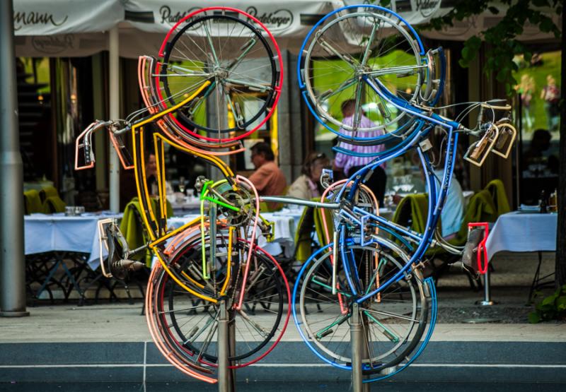 Bicicletas Luminosas, Berlin, Alemania, Europa Cen...