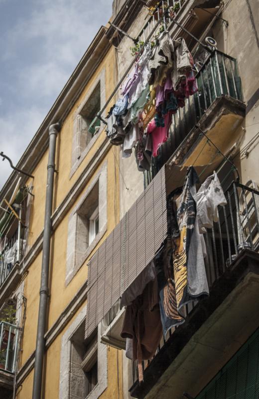 Balcones del Barrio Raval, Ciutat Vella, Barcelona...