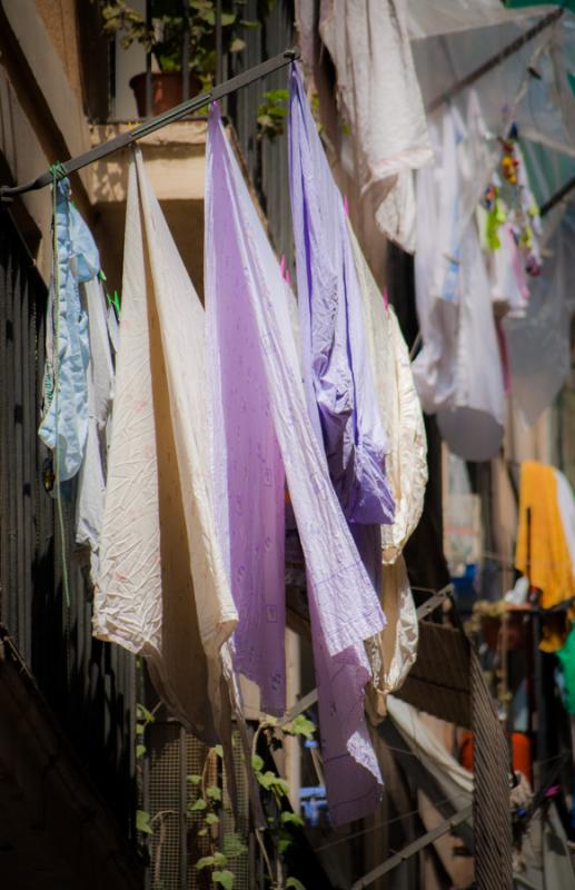 Balcones del Barrio Raval, Ciutat Vella, Barcelona...