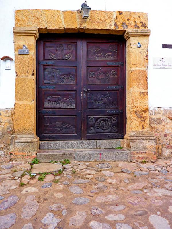 Puerta Colonial, Villa de Leyva, Boyaca, Tunja, Co...