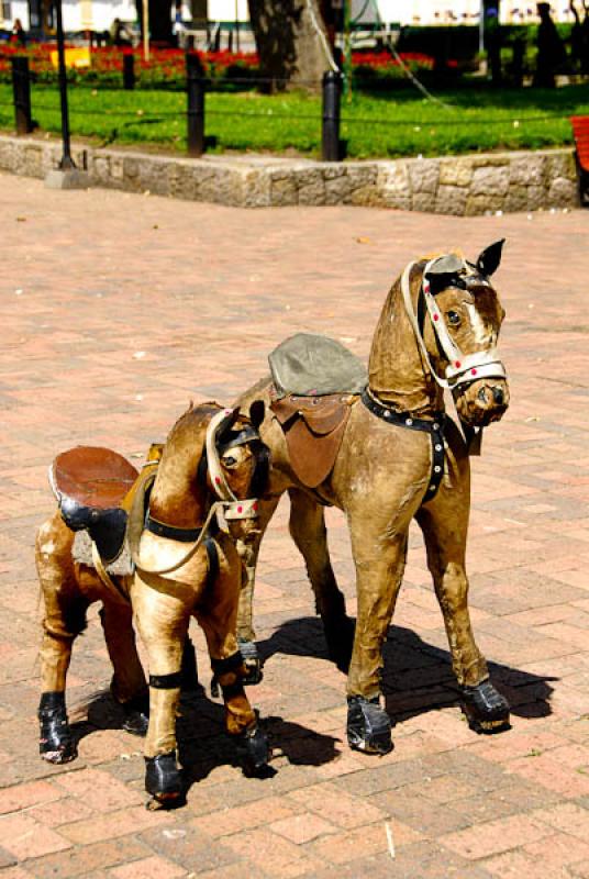 Caballos en el Parque Principal, Cajica, Provincia...