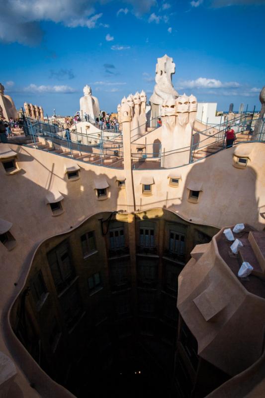 Azotea de la Casa Mila, Barcelona, Cataluña, Espa...