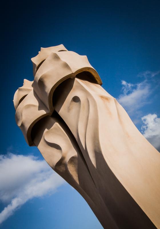 Chimeneas de la Casa Mila, Barcelona, Cataluña, E...