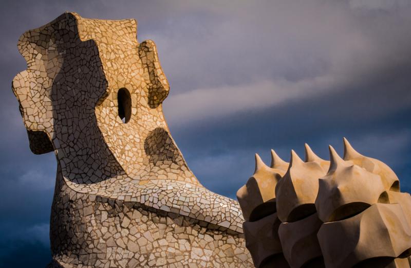 Azotea y Chimeneas de la Casa Mila, Barcelona, Cat...