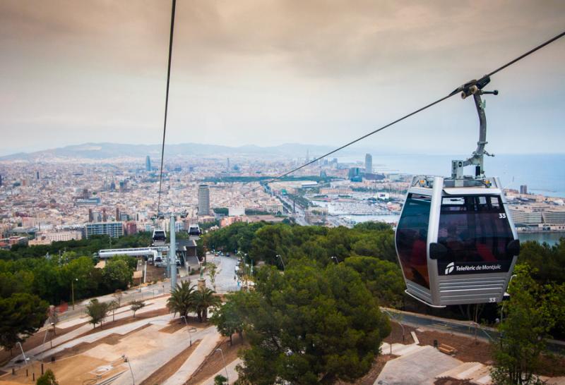 Nuevo Teleferico de Montjuic, Barcelona, Cataluña...