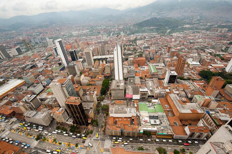 Panoramica del Centro de Medellin, Antioquia, Colo...