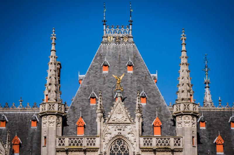 Ayuntamiento en la Plaza Burg, Brujas, Belgica, Br...