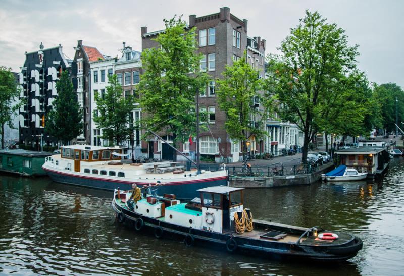 Canal Binnen Amstel, Amsterdam, Holanda, Paises Ba...