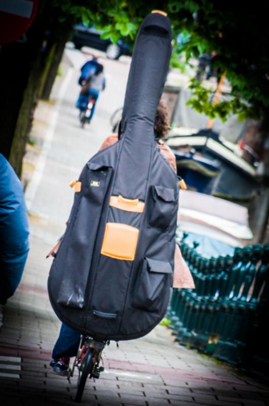 Musico en su Tandem, Amsterdam, Holanda, Paises Ba...