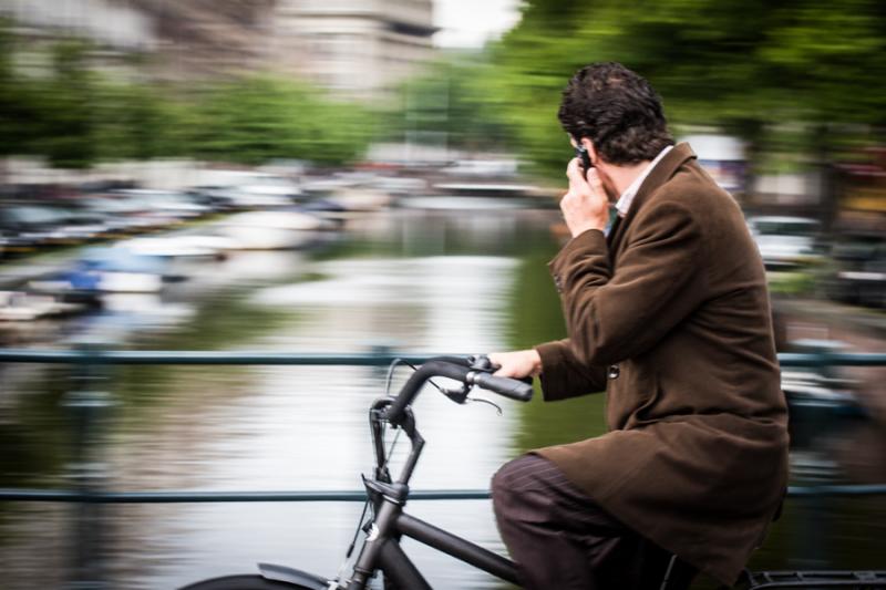 Hombre en un Tandem, Amsterdam, Holanda, Paises Ba...