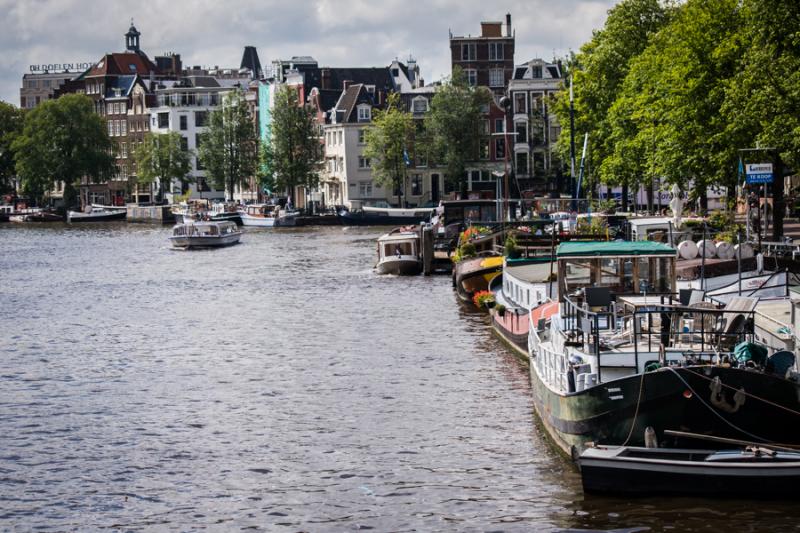 Canal Binnen Amstel, Amsterdam, Holanda, Paises Ba...