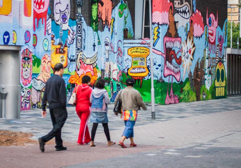 Graffitis en el Centro de la Ciudad de Rotterdam, ...