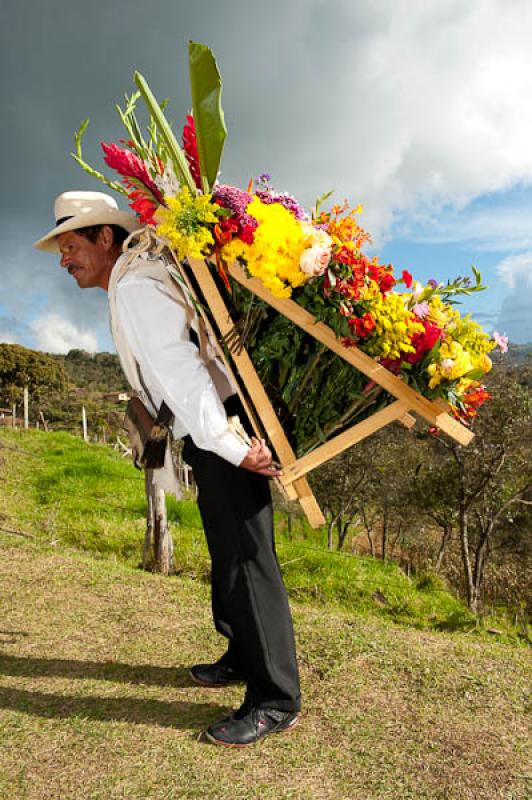 Silletero en Santa Elena, Medellin, Antioquia, Col...