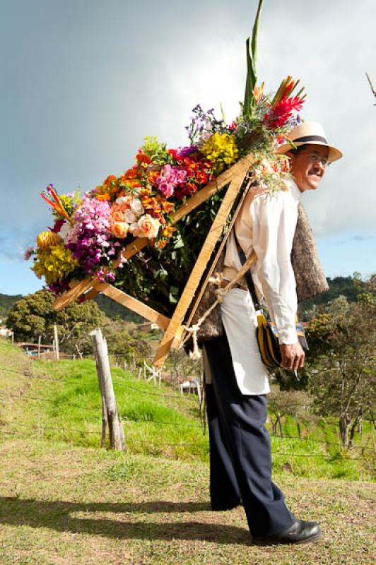 Silletero en Santa Elena, Medellin, Antioquia, Col...