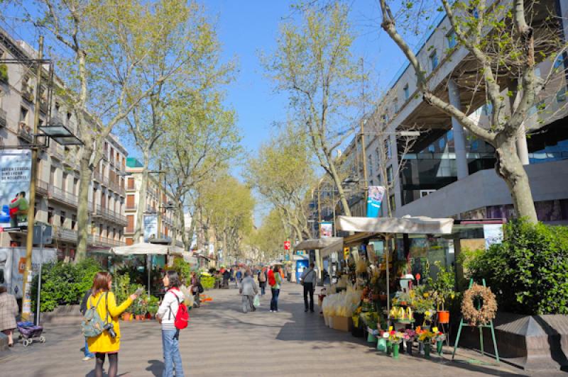 La Rambla, Barcelona, CataluÃ±a, EspaÃ±a, Euro...