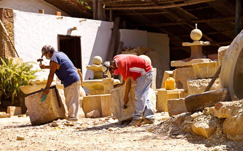 Hombres Trabajando, Barichara, Santander, Bucarama...