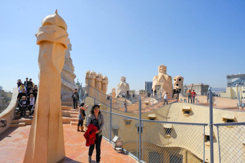 Casa Mila, Paseo de Gracia, Barcelona, CataluÃ±a...