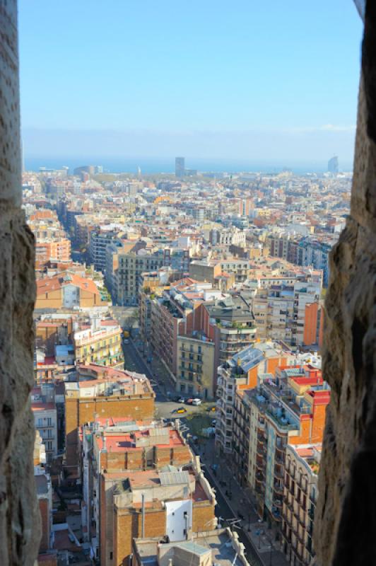 Panoramica de la Ciudad de Barcelona, CataluÃ±a,...