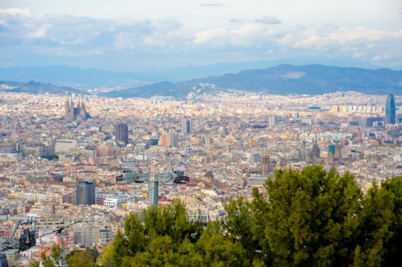 Panoramica de la Ciudad, Montjuic, Barcelona, Cata...