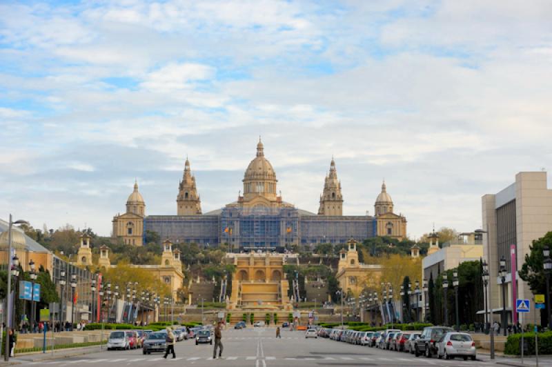 Palacio Nacional, Montjuic, Barcelona, CataluÃ±a...