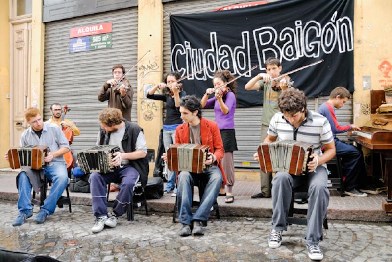 Musicos Tradicionales, San Telmo, Buenos Aires, Ar...