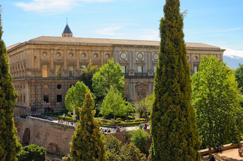 Palacio de Carlos V, Alhambra, Granada, Andalucia,...