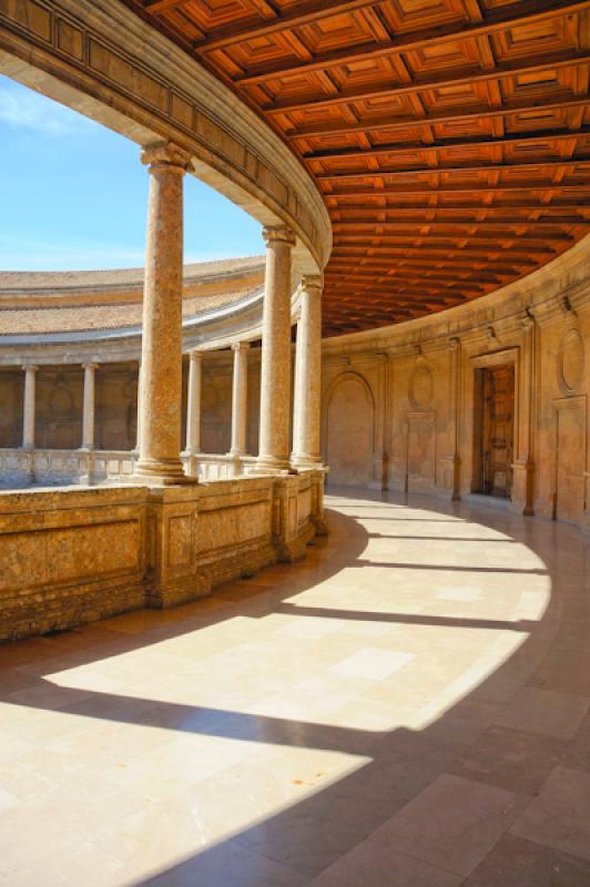 Palacio de Carlos V, Alhambra, Granada, Andalucia,...