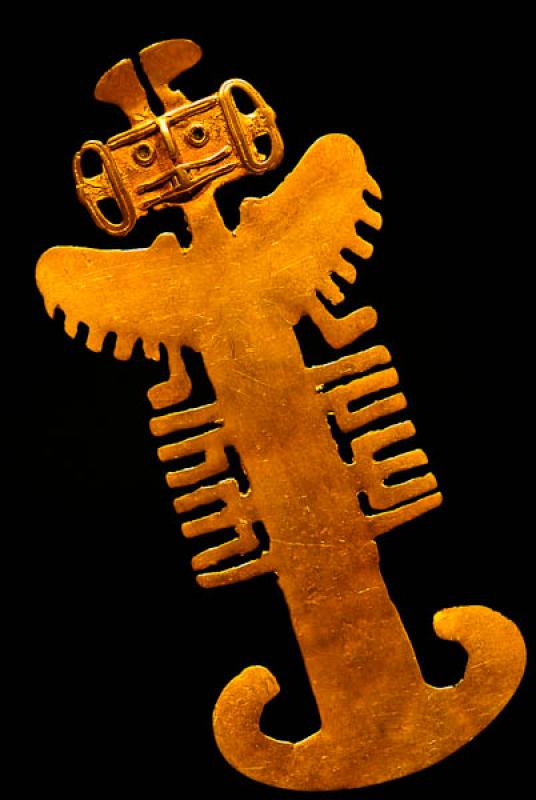 Pectoral Oro, Museo del Oro, Bogota, Cundinamarca,...