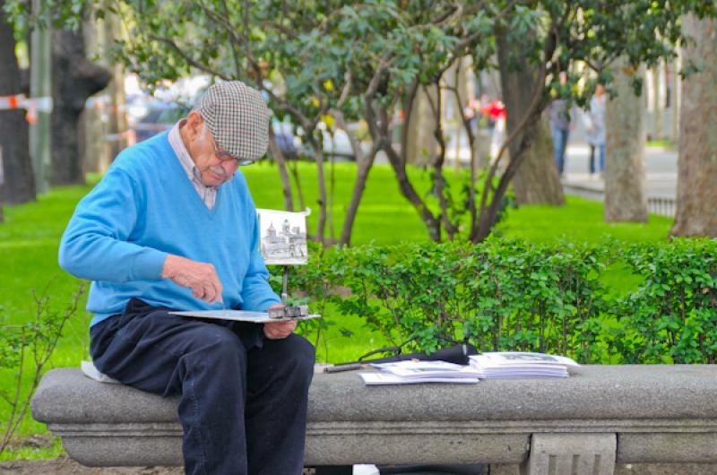 Hombre Dibujando, Madrid, EspaÃ±a, Europa Occide...