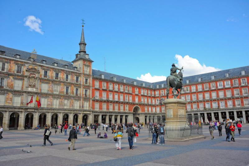 Plaza Mayor de Madrid, Madrid, EspaÃ±a, Europa O...