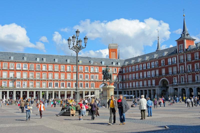 Plaza Mayor de Madrid, Madrid, EspaÃ±a, Europa O...