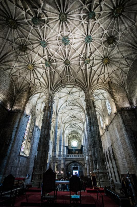 Interior del Monasterio de los Jeronimos de Belem,...