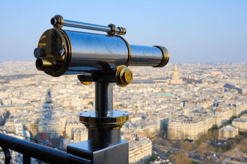 Binocular en la Torre Eiffel, Paris, Francia, Euro...