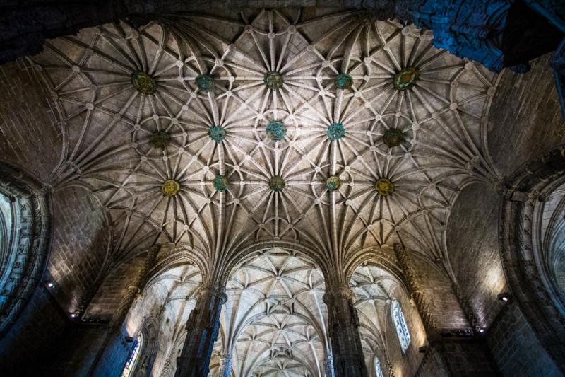 Interior del Monasterio de los Jeronimos de Belem,...