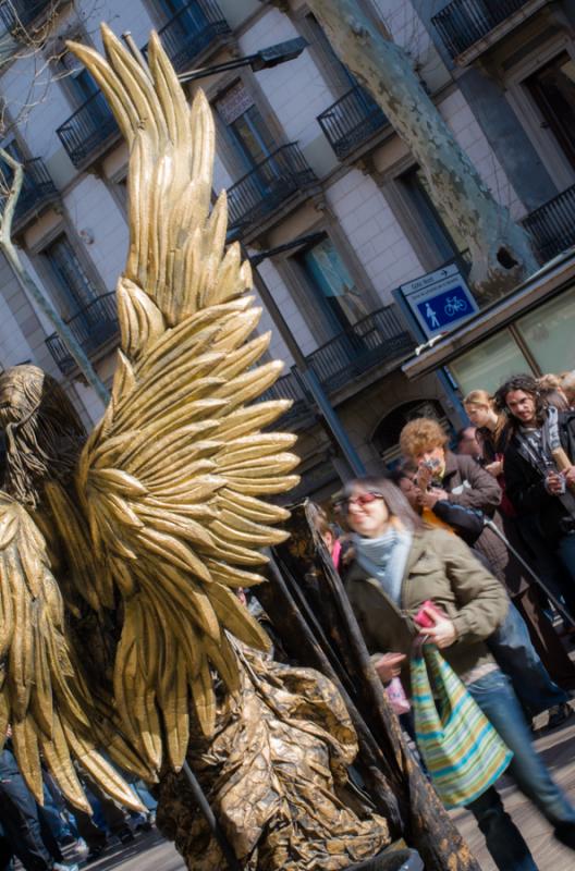 Artista Callejero en Rambla, Barcelona, Cataluña,...