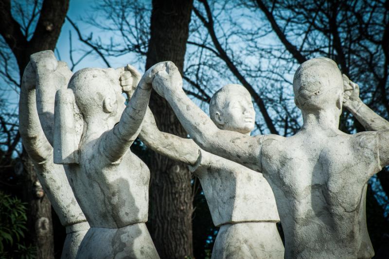 Monumento Sardana, Montjuic, Barcelona, Cataluña,...