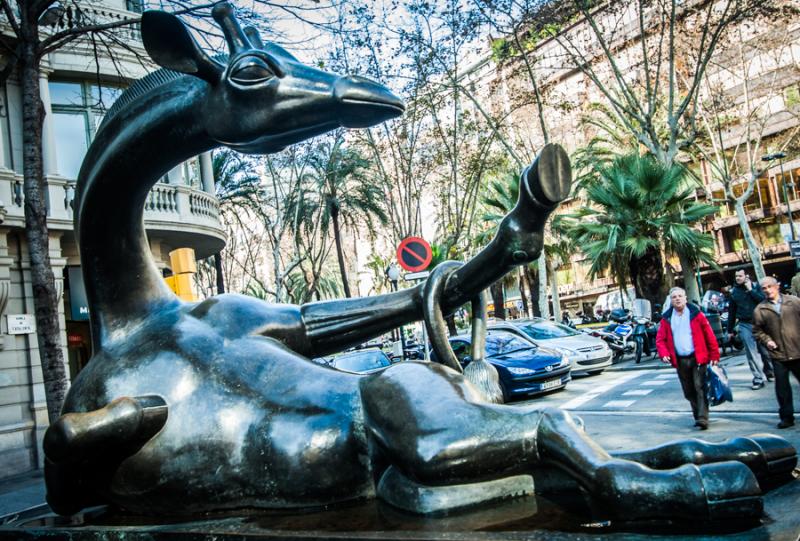 Escultura Coqueta, Rambla, Barcelona, Cataluña, E...