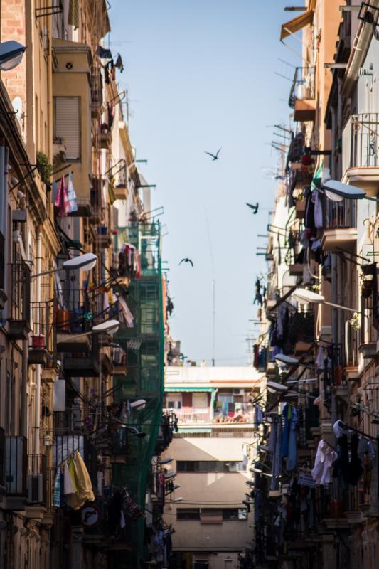 Balcones del Barrio Raval, Ciutat Vella, Barcelona...