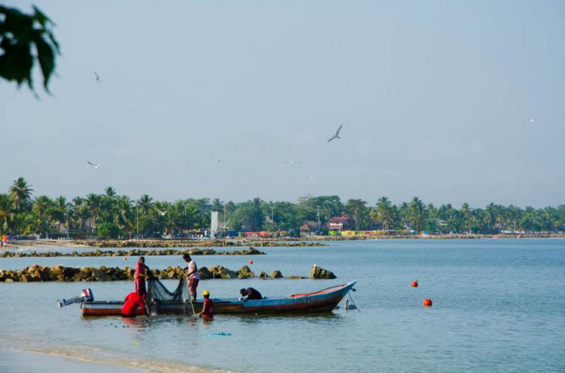 Pescadores en Playa Blanca, Bahia de Cispata, San ...