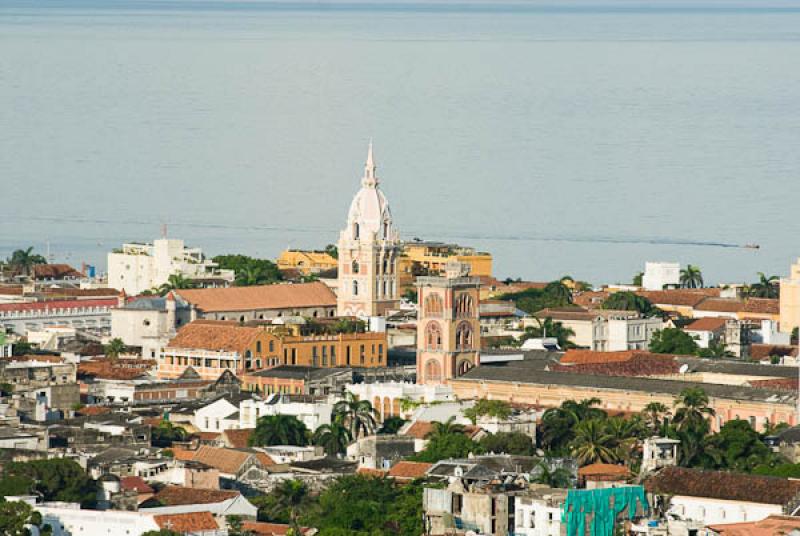 Panoramica de la Ciudad Amurallada, Cartagena, Bol...